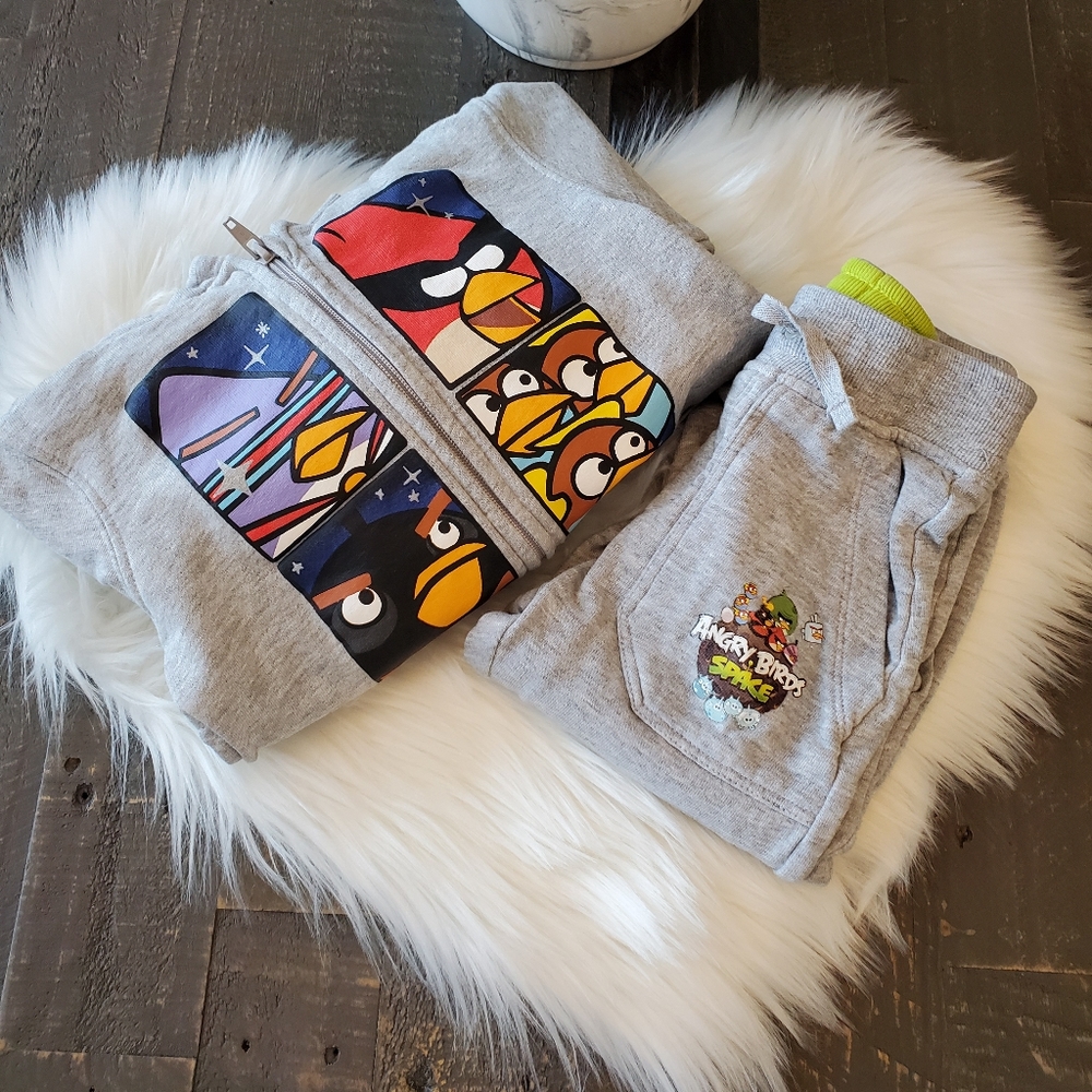 H&M Angry Birds Sweat Pants Set Sz 1/2 to 2 Years